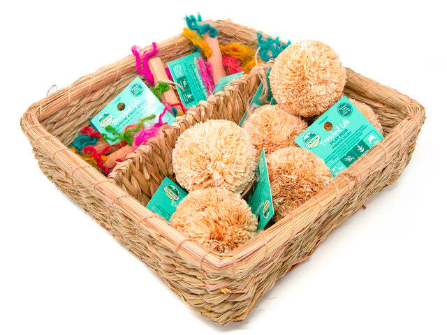 Oxbow Enriched Life Basket Play Pom & Rainbow Knot Stick