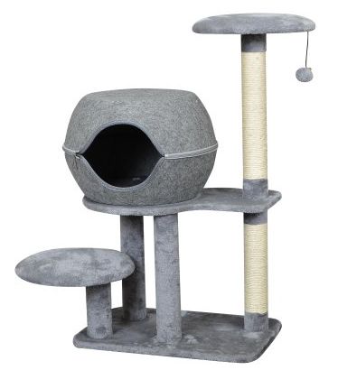 Bud'z 3 Level Cat Tree with Hiding Place Grey