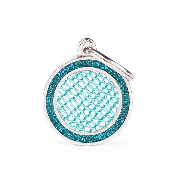 My Family Shine Leatherette Turquoise Circle Medium